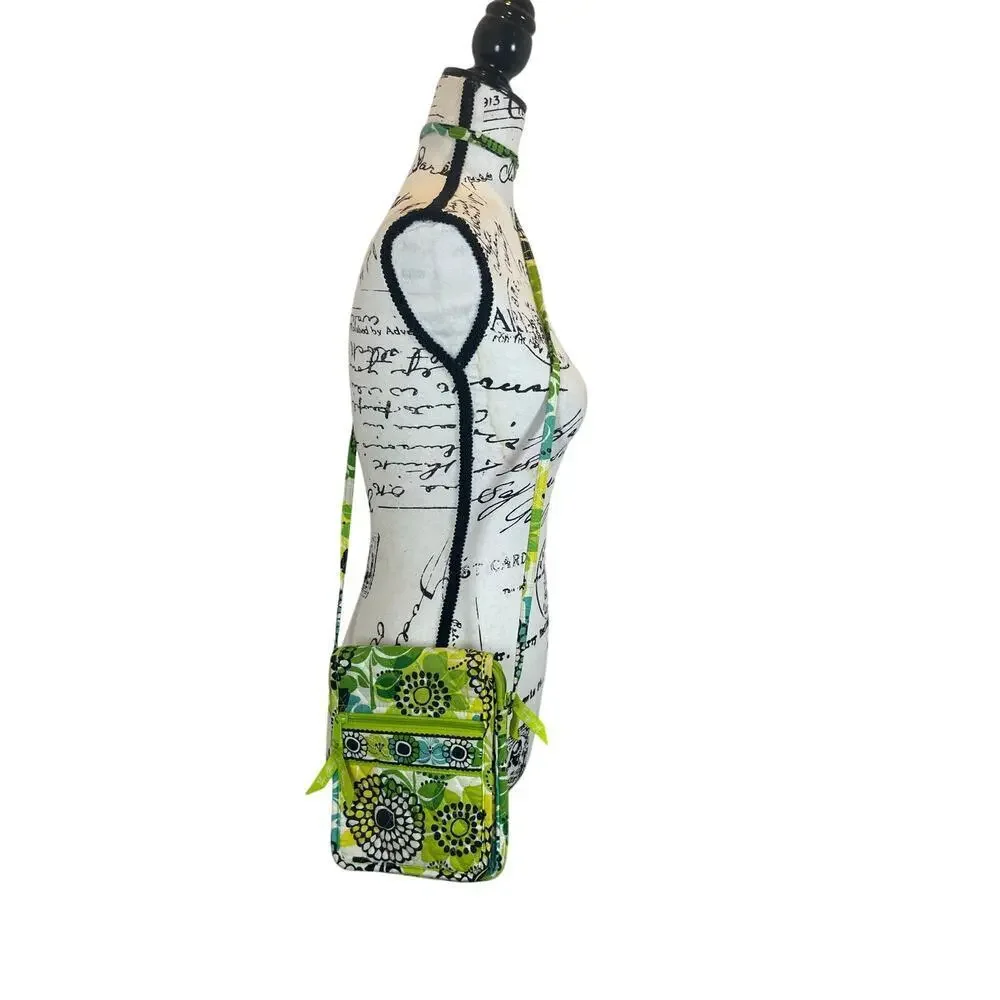 VERA BRADLEY MINI HIPSTER CROSSBODY BAG FLORAL LIME GREEN BOHO QUILTED VERSATILE